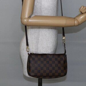 LOUIS VUITTON Damier Ebene Pochette Accessoires Pouch N41206 LV Auth 147934
